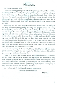 PHƯƠNG PHÁP GIẢI NHANH CÁC DẠNG BÀI TẬP SINH HỌC - BỒI DƯỠNG HỌC SINH GIỎI; ÔN THI THPT QUỐC GIA (Dùng chung cho các bộ SGK hiện hành)